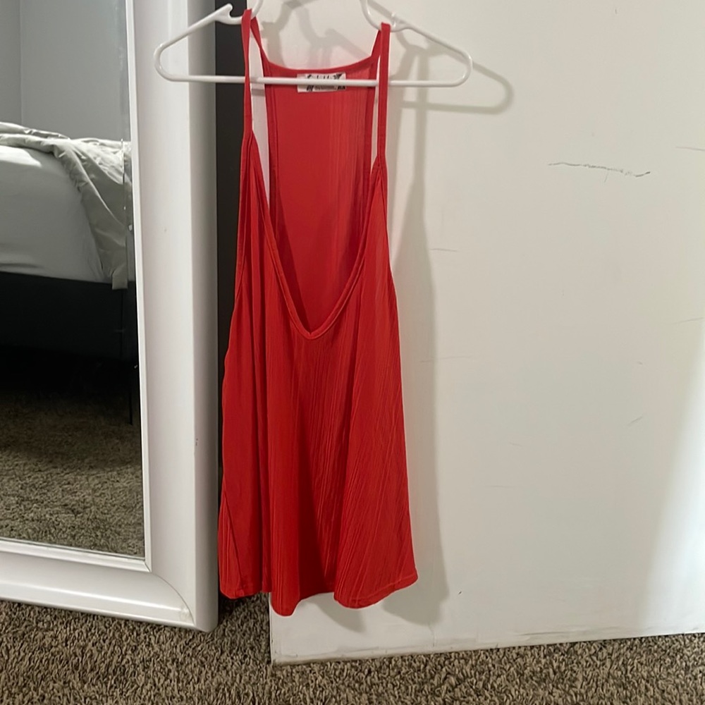 Free people low, cut, red blouse, tank top